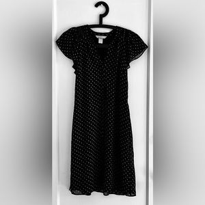 MIDI dress, black with cute white pattern, never worn